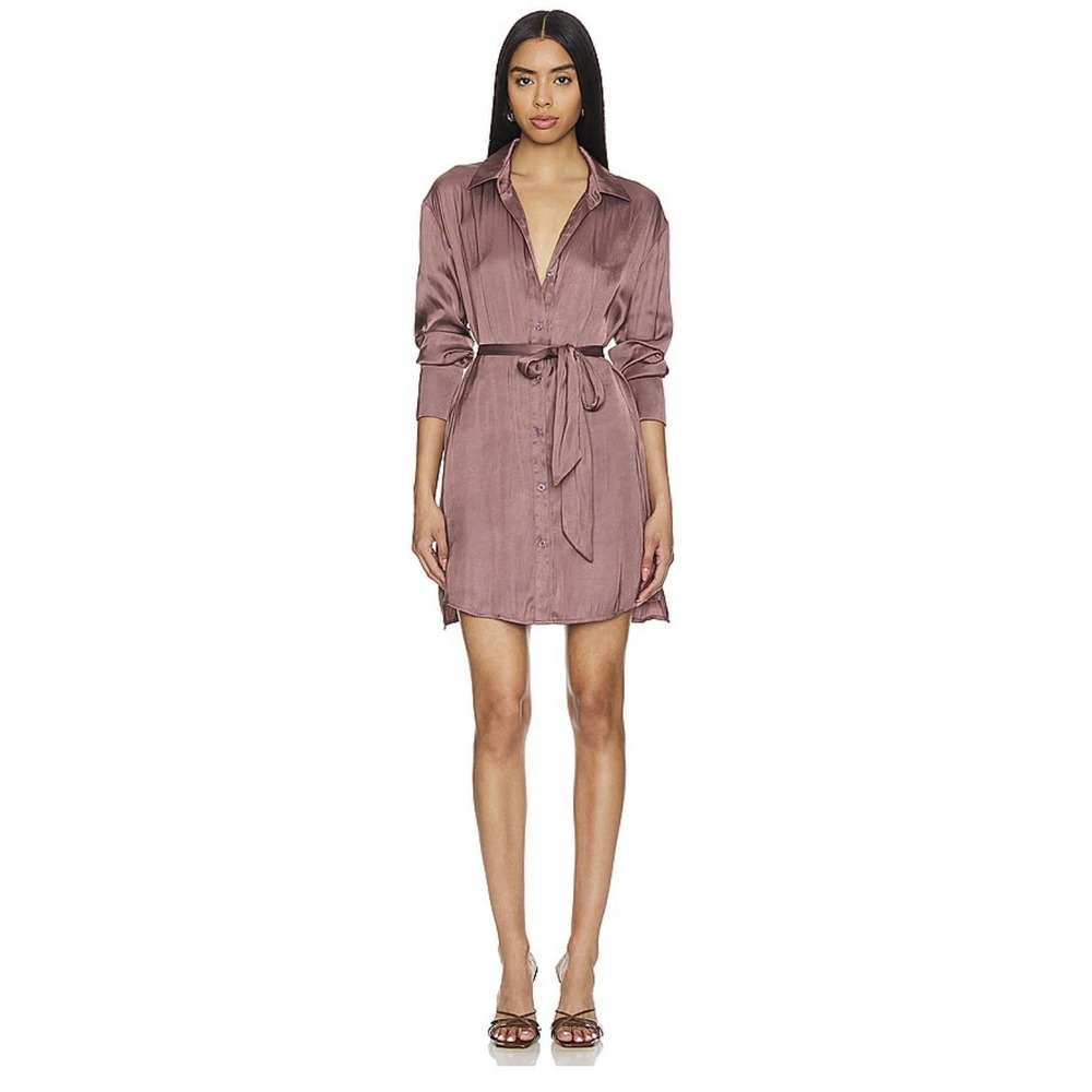 LBLC the Label Carmen Satin Shirt Dress
